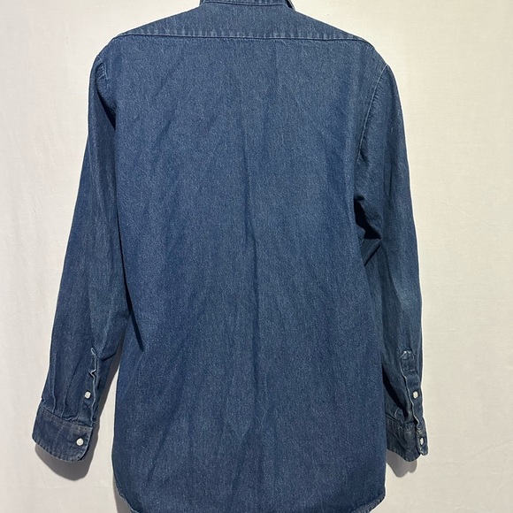 Men's Red Kap pearl snap denim shirt size L - Picture 3 of 5